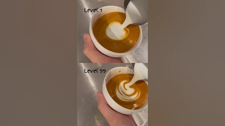Latte Art Heart: Level 1 VS Level 99 #shorts #latteart #tutorial