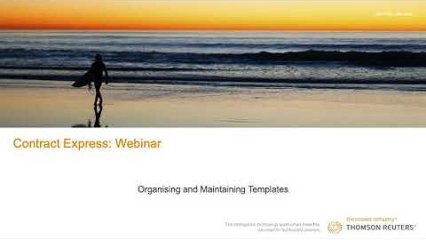 CE Webinar - Organising and Maintaining Templates