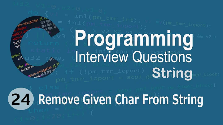 C Interview Questions tutorial #24 - Remove Given Character From String || Codenemy