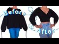 DIY SHIRT TO TRENDY PEASANT TOP THRIFT FLIP TRANSFORMATION// HOW TO REVAMP YOUR SHIRTS