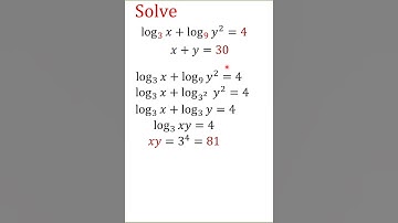 Solving Simultaneous Equations With Logarithms #shorts #youtubeshorts #shortsfeed #math #education
