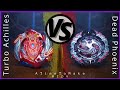 Turbo achilles 00dm vs dead phoenix 10fr  on real life beyblade stadium