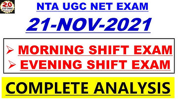 21 November 2021 Morning and Evening shift Analysis with mcqs ugc net 2021