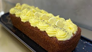 cake au citron  et graines de pavot كيك بالحامض و حبات الخشخاش بكريمة رهيبة lemon curd