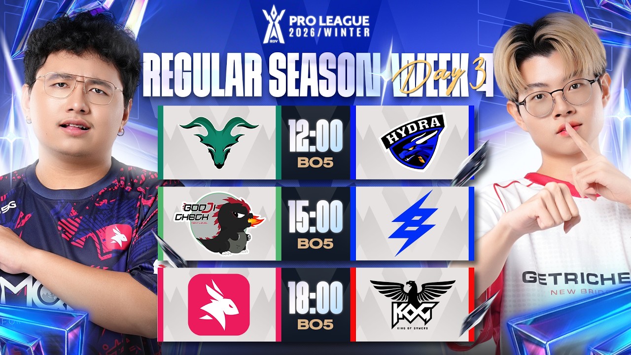 การแข่งขัน RoV Pro League 2026 Winter | รอบเก็บคะแนน Week 4 Day 3