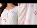 Easy hand embroidery designs little star embroidery kurti design @AishaEmbroidryArt