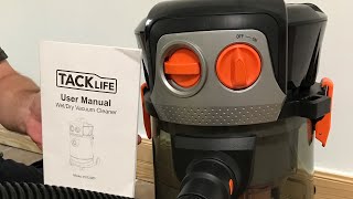 UNBOXING REVIEW TACKLIFE Wet and Dry Vacuum 4 Gallon 4 HP Peak Shop Vacuum with Extension Wand