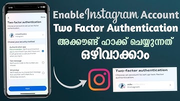 How To Enable Instagram Two-Factor Authentication | Instagram Account Security |Malayalam#instagram