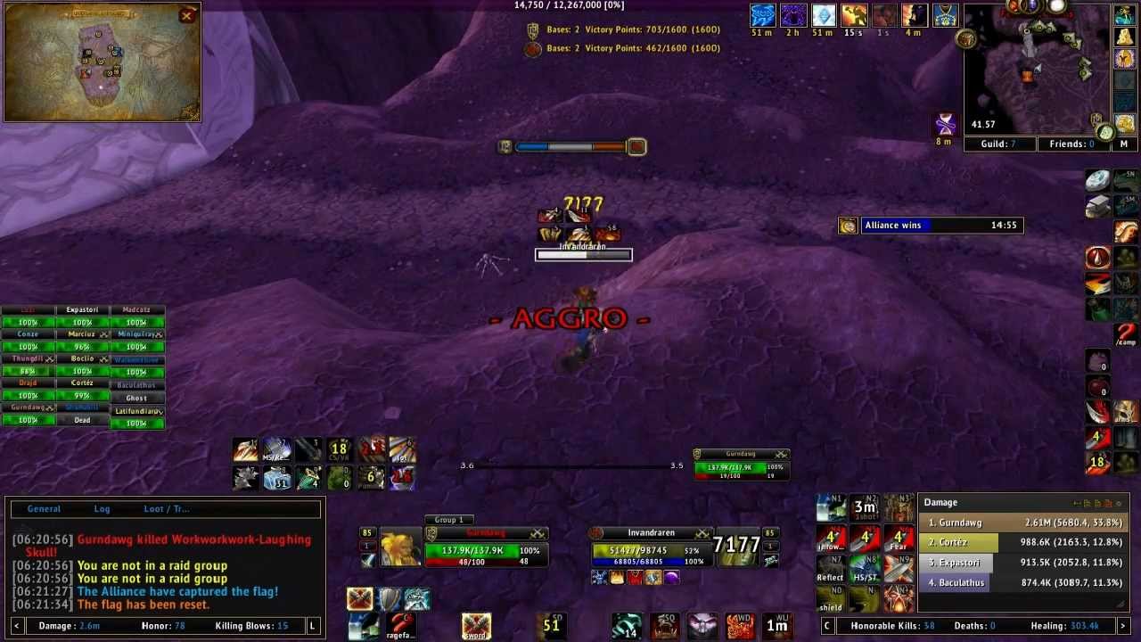 World of Warcraft Warrior PvP 40 Killing Blows 1 Death (no healers