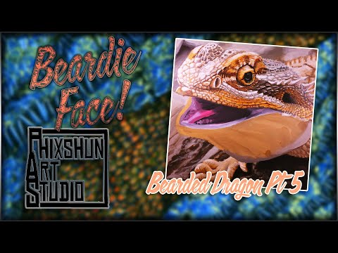 Bearded Dragon Pt 5 - Beardie Head! | Phixshun Art Studio | Acrylic Painting