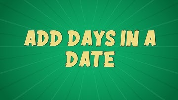 Add Days in a Date / Excel Formula