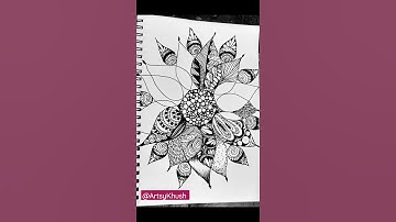 Sunflower Zentangle | Flower Zentangle #shorts