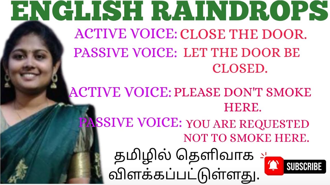 Active Passive Voice Spoken English For BeginnersEnglish in Tamil