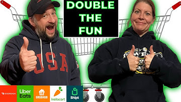 Instacart Double Batches = HUGE Profit | Doordash, Uber Eats, Instacart Multi-App Ride-Along