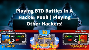 Playing BTD Battles In A Hacker Pool! | Versing Hackers & People Who Got Banned! | BTD Battles