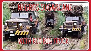 this 6x6 big reo truck full of sugarcane.rain or shine don't care the way.