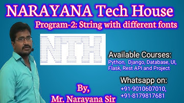 Program-2: String With Different Fonts By Narayana Sir ||NARAYANA Tech House|| 9010607010/8179817681