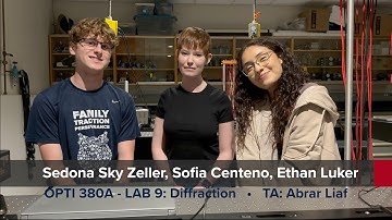OPTI 380A - Lab 9: Diffraction - Centeno, Luker, Zeller, TA Liaf