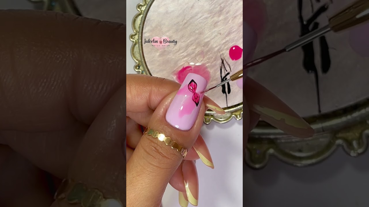 💕UÑAS con DECORACIÓN de MARIPOSA/ Nail Art💅 