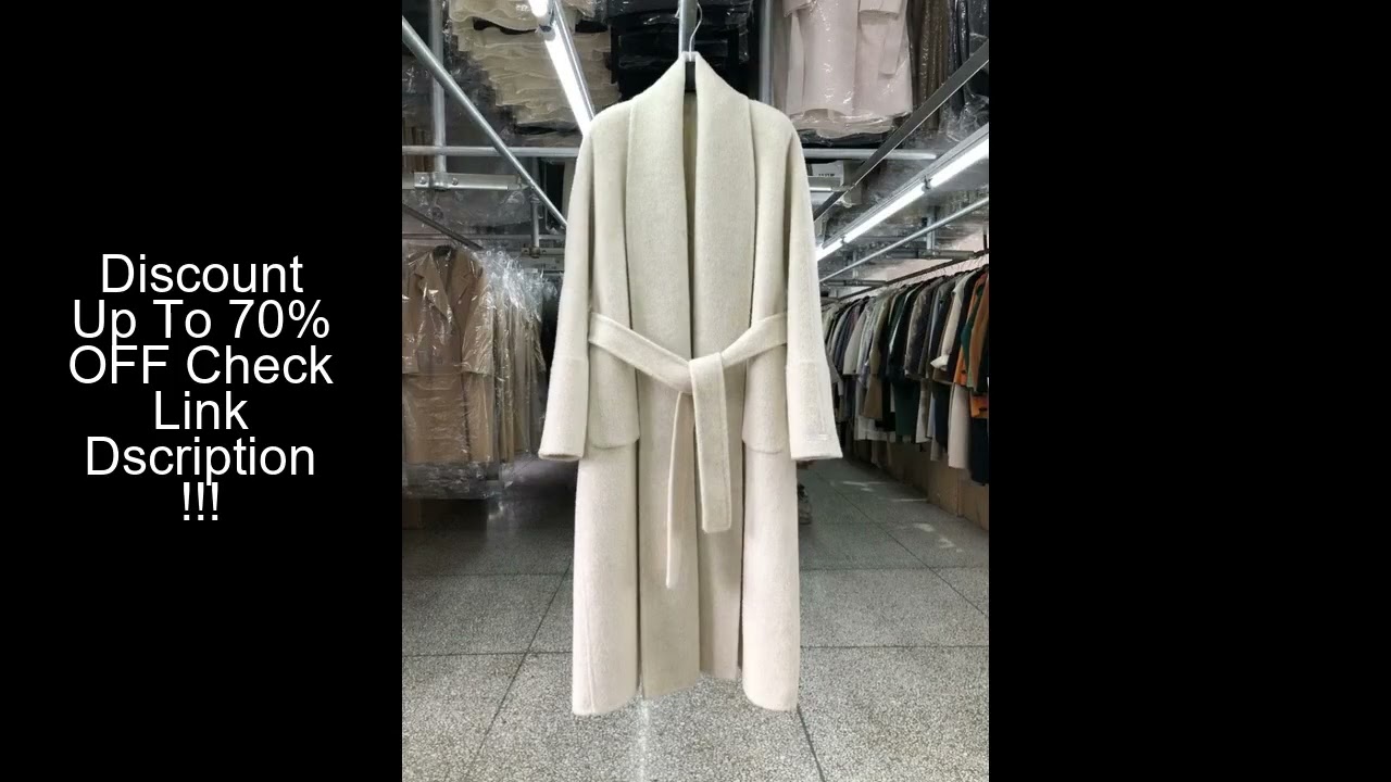 New Women Bathrobe Style Double Sided Wool Coat Loose Big Turn-Down Collar Long Sleeve Fashion Warm