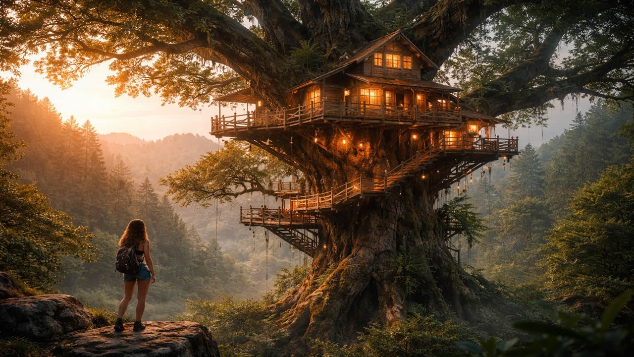 🎥 Ancient Titan! 😱 Building a Treehouse on a 1000yr Old Giant 🌲🏠