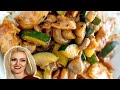Copycat panda express mushroom chicken  zucchini stir fry recipe