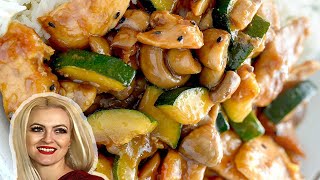 Copycat Panda Express Mushroom Chicken | Zucchini Stir Fry Recipe