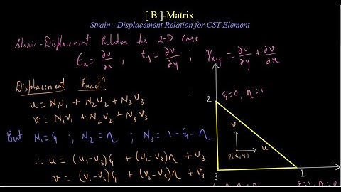 31. Strain Displacement matrix or [B]-Matrix of CST element
