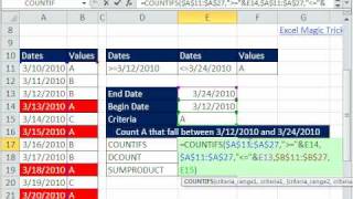 Trik Sulap Excel 545: Menghitung Antar Tanggal dengan 3 Kriteria COUNTIFS & DCOUNTA & SUMPRODUK