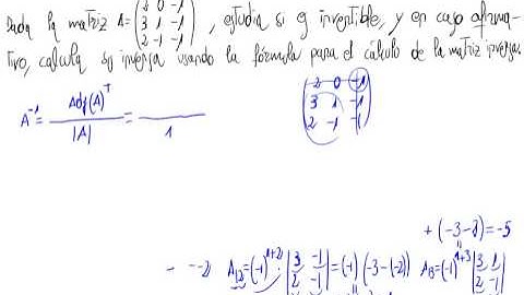 Inversa de una matriz 3x3 (Fórmula)