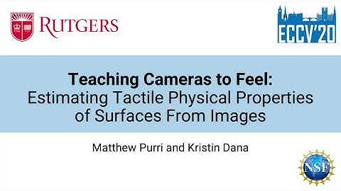 [ECCV 2020] Teaching Cameras to Feel - Matthew Purri and Kristin Dana