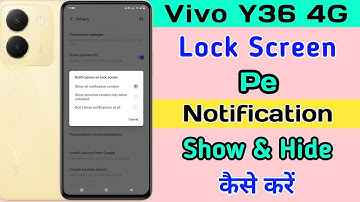 Vivo Y36 Notification Setting ll How To Lock Screen Notification show Vivo Y36