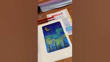 🌌🌙 🌠 Visit www.gelliarts.com to shop ! #gelprinting #northernlights #artinspo #artwork #shorts