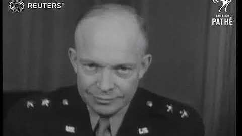Shots of General Eisenhower, Lt. Comm. Butcher and...