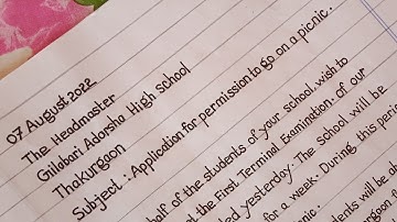 Application for permission to go on a picnic || Application Writing
