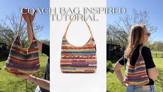 Coach Brooklyn Inspired Scrap Yarn Crochet Bag Tutorial 🧶✨ | Viral Designer Style Handbag