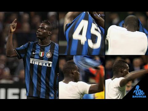 Balotelli getta la maglia dell'Inter a terra! (Inter-Barcellona 3-1)