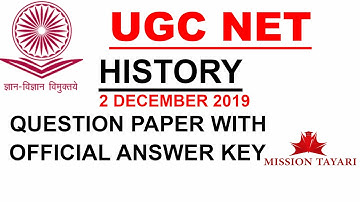 NTA UGC NET(JRF) HISTORY OFFICIAL QUESTION PAPER AND ANSWER KEY