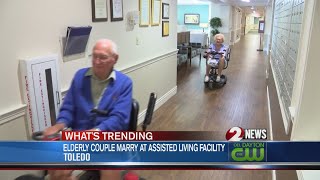 Elderly couple marries at assisted living facility