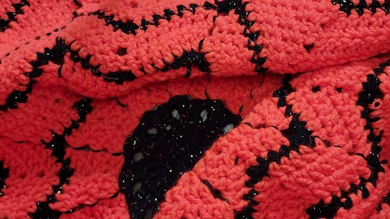 crochet spiderweb blanket last step VIDEO 4