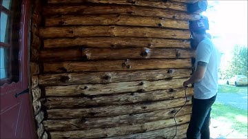 Log Home Media Blasting and Staining DIY Part 2