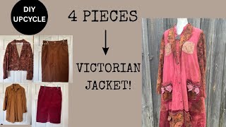 Ich habe 4 Cordstücke in eine viktorianische Jacke verwandelt! 😲 | DIY-Kleidungs-Upcycling