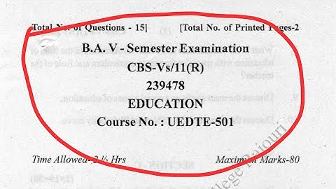 BA 5th semester Education question paper | jammuuniversity