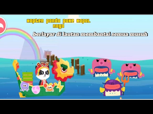 kapten panda kecil menaiki kapal naga.. melewati rintangan dan berhasil mendapatkan harta Karun class=