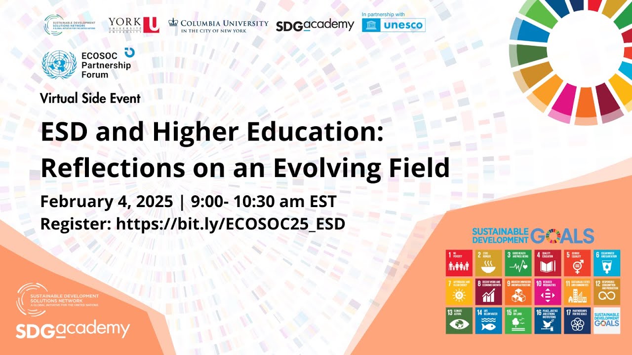 SDSN to host ECOSOC Partnership Forum side event on ESD and higher