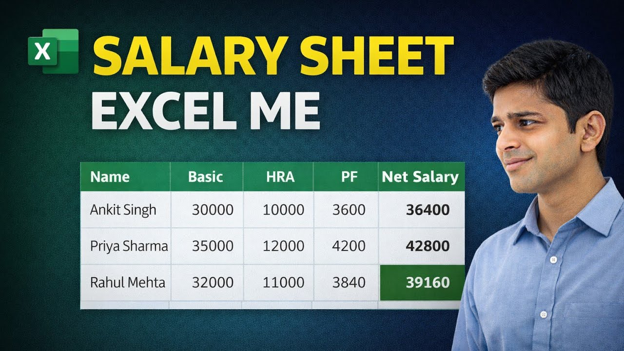 Excel Me Salary Sheet Kaise Banaye | Step by Step (Office Work) |