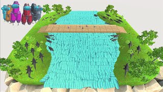 River bridge. Crocodile prey if you fall! | Animal Revolt Battle Simulator