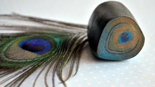 ПОЛИМЕРНАЯ ГЛИНА Трость Перо павлина Cane peacock feather from polymer clay