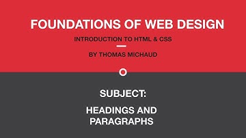 Ch02 - 01: HTML: Headings and Paragraph Elements