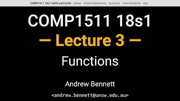 COMP1511 18s1 Week 2 Wednesday (B Stream) - Functions